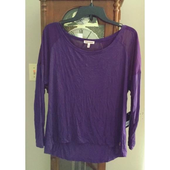 Juicy Couture Jeweled Plum Square Tee w/ Yoke NWT - Picture 3 of 8